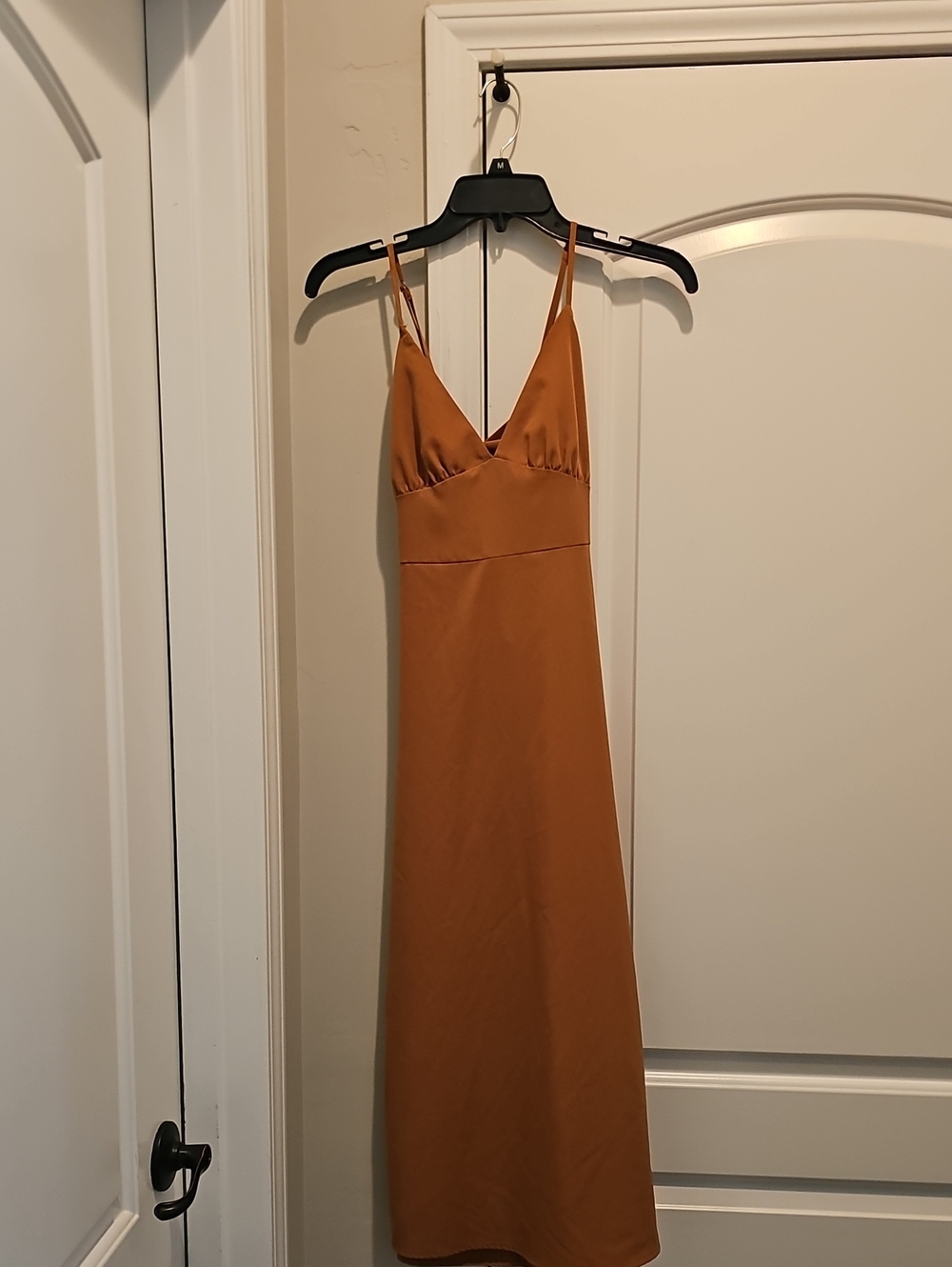 Forever 21 Rust-Colored Midi Slip Dress Open Slits On Sides
